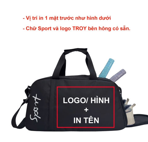 IN TÊN + LOGO THEO YÊU CẦU Túi trống thể thao du lịch HUNTER có ngăn đựng giày riêng. Vải bố pvc chống thấm