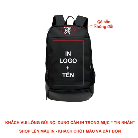 IN TÊN - LOGO THEO YC - HERA Balo thể thao bóng đá, cầu lông, pickleball, ngăn đựng giày size 43 x 30 x 18cm, vải bố pvc chống thấm