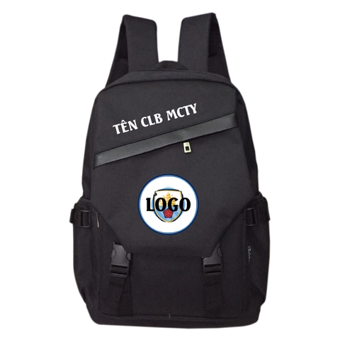 Balo du lịch thể thao TROY phối nắp khóa xéo họa tiết logo câu lạc bộ bóng đá chất vải bố chống thấm