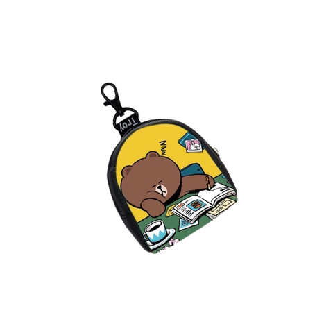 Ví móc khóa TROY OVAL-S đựng tiền lẻ đồ dùng cá nhân nhỏ gọn có chọn hình