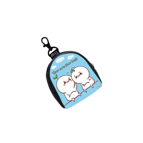 Ví móc khóa TROY OVAL-S đựng tiền lẻ đồ dùng cá nhân nhỏ gọn có chọn hình