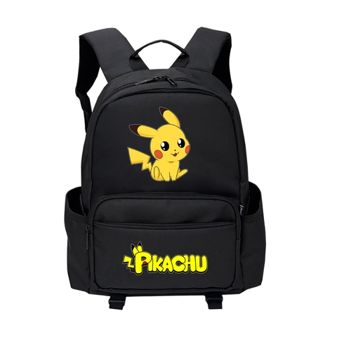 Balo nam nữ TROY VICKY họa tiết PIKACHU, chất vải bố trượt nước chống thấm, size 42 x 30cm ngăn đựng laptop chống sốc