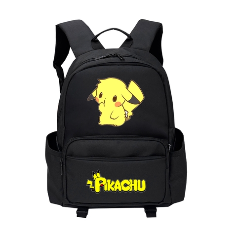 Balo nam nữ TROY VICKY họa tiết PIKACHU, chất vải bố trượt nước chống thấm, size 42 x 30cm ngăn đựng laptop chống sốc