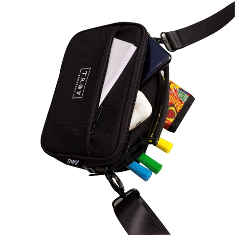 Túi đeo chéo nam nữ TROY LION , chất vải bố pvc chống thấm, size 22 x 14 x 7cm