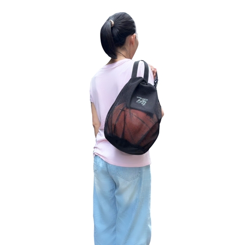 Túi lưới đáy tròn đựng bóng rổ bóng đá có quai đeo chéo