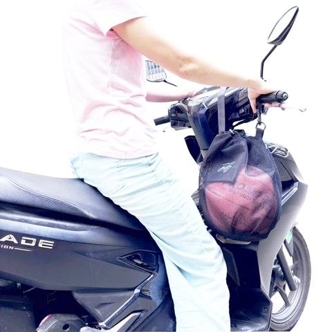 Túi lưới đáy tròn đựng bóng rổ bóng đá có quai đeo chéo