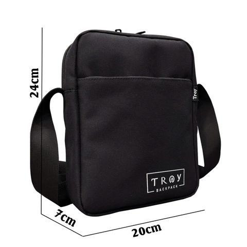 Túi đeo chéo nam nữ TROY SIMPLE logo bóng đá, chất vải bố pvc chống thấm