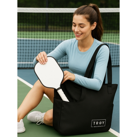 Túi tote đựng vợt pickleball TROY TOTE-PCK vải bố pvc trượt nước, size lớn 37 x 36 x 13cm