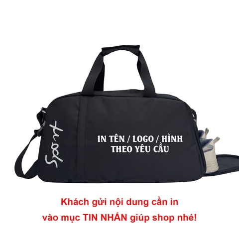 Túi trống thể thao du lịch TROY HUNTER đựng vừa vợt, ngăn đựng giày riêng. Vải bố pvc chống thấm
