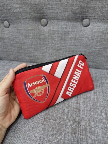 Bóp đựng bút viết dẹp TROY FB họa tiết câu lạc bộ bóng đá size 22 x 10cm, chất liệu vải bố