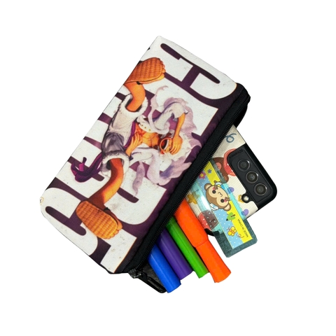 Bóp đựng bút viết dẹp TROY FB họa tiết câu lạc bộ bóng đá size 22 x 10cm, chất liệu vải bố