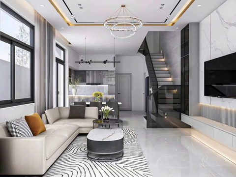 Mẫu nhà 02 tầng hiện đại 5x18m