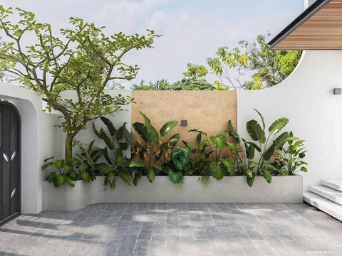 Mẫu nhà 02 tầng, thông tầng hiện đại 5x16m