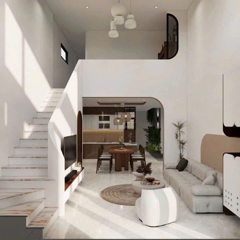 Mẫu nhà cấp 4 có gác lửng 4.7x16m