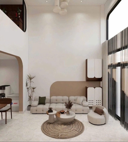 Mẫu nhà cấp 4 có gác lửng 4.7x16m