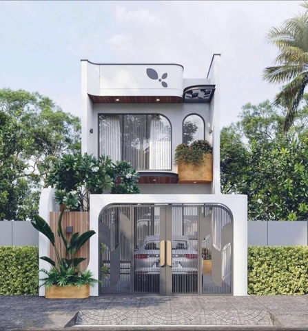 Mẫu nhà 02 tầng, thông tầng hiện đại 5x16m