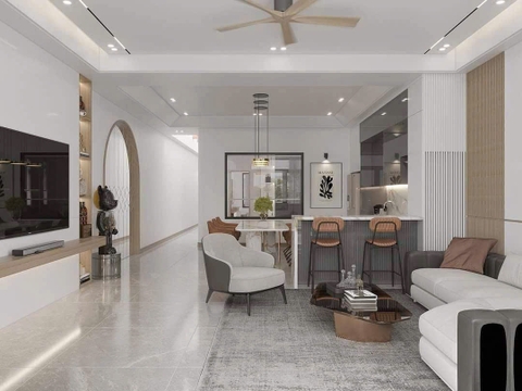 Mẫu nhà cấp 4 hiện đại 5x18m