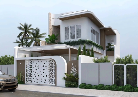 Mẫu nhà 02 tầng hiện đại 7x25m