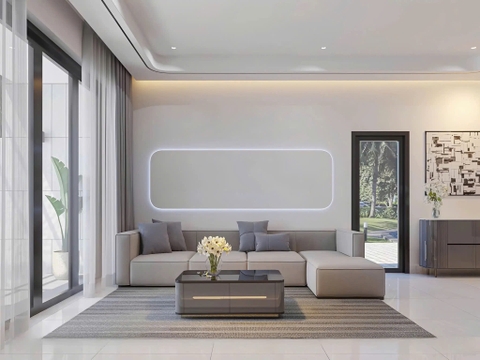 Mẫu nhà 02 tầng hiện đại 4.8x25m