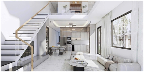 Mẫu nhà 02 tầng hiện đại 5x20m