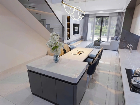 Mẫu nhà 02 tầng hiện đại 4.8x25m