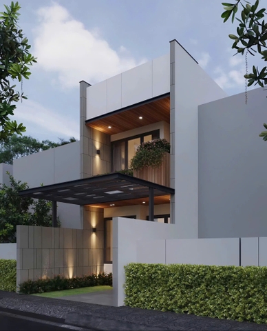 Mẫu nhà 02 tầng hiện đại 4.8x25m