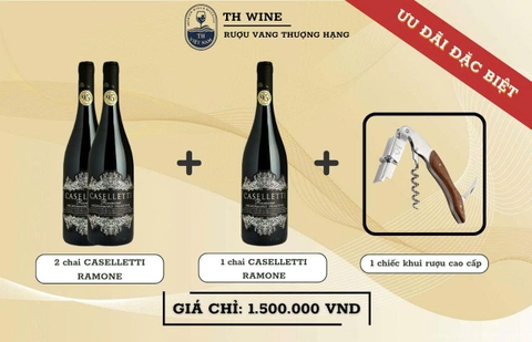 Khuyến mại Đặc biệt Combo 3 chai Casalletti Ramone + Khui rượu cao cấp