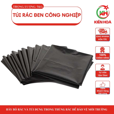 Túi rác đen Công nghiệp bóng, dày đủ size [5KG/SIZE]
