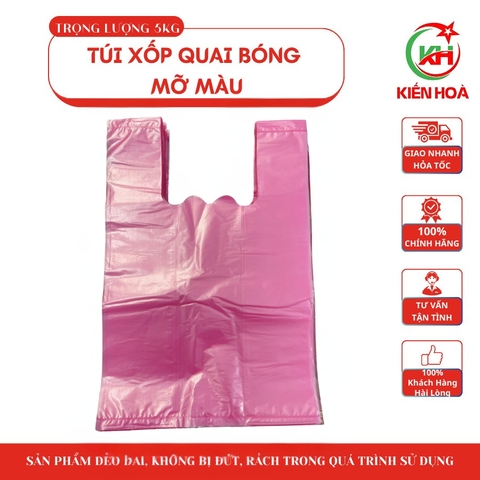 Túi xốp quai bóng mỡ màu – Đủ size, bền đẹp, đa công dụng [5KG/SIZE]