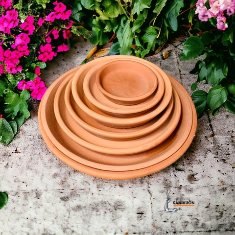 Đĩa Lót Chậu Gốm Đất Nung Nhiều Size ( Từ 5 - 15cm ) - Gốm Sứ Sân Vườn