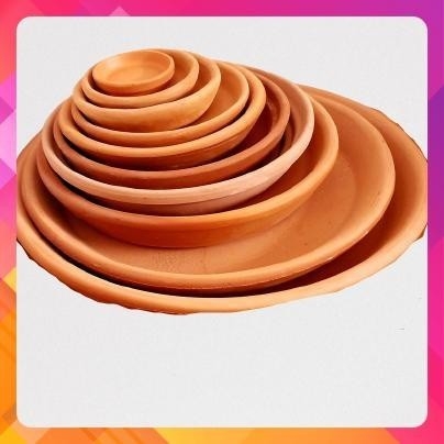 Đĩa Lót Chậu Gốm Đất Nung size 12cm - Gốm Sứ Sân Vườn