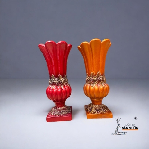 Bình Gốm Lọ Hoa Sơn Màu - Gốm Sứ Sân Vườn