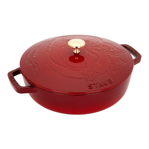 Nồi gang oval STAUB màu đỏ cherry - 11cm