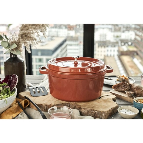 Nồi gang tròn STAUB màu xám