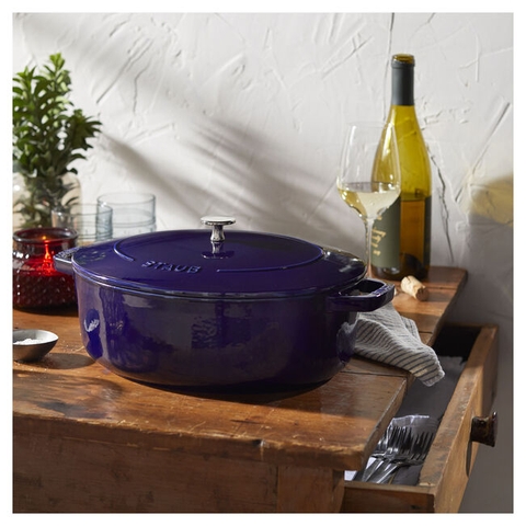 Nồi gang tròn STAUB màu xanh đen - 10cm