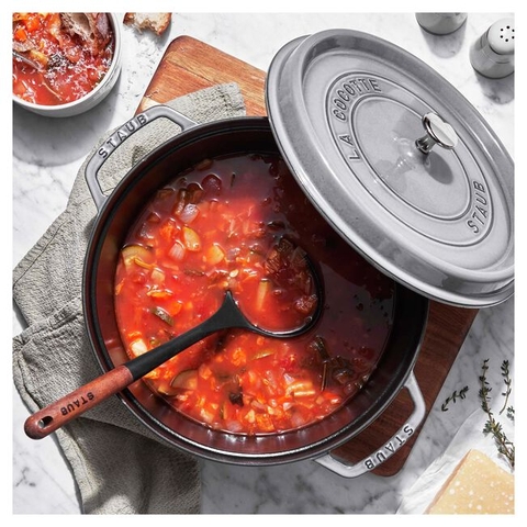 Nồi gang tròn STAUB màu xám