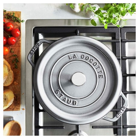 Nồi gang oval STAUB màu xám - 11cm