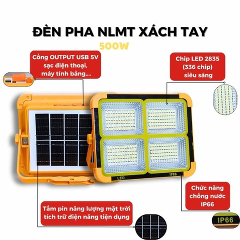 Đèn Cầm Tay Năng Lượng Mặt Trời 4 Khoang
