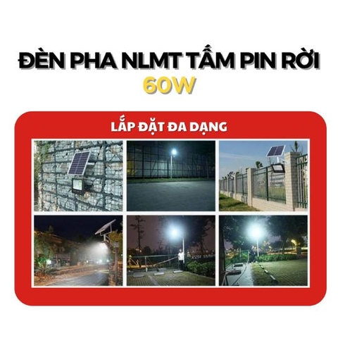 Đèn Pha Năng Lượng Mặt Trời 60w
