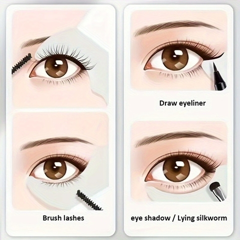 Trang Điểm Mắt Stencils Mẫu Bút Kẻ Mắt Chuyên Nghiệp Bản Mẫu Silicon Có Thể Tái Sử Dụng Mascara Viền Phụ Trợ Bách Ngăn