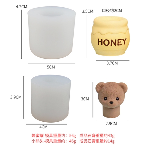 khuôn silicone hủ +đầu gấu nến thơm trang trí