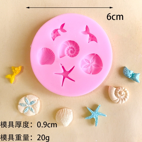 Khuôn silicon fondant hình vỏ sò sóng thuyền buồm sứa biển khuôn trang trí viền bánh sô cô la