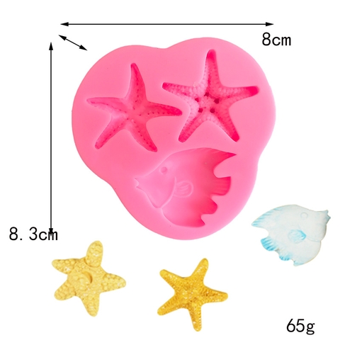 Khuôn silicon fondant hình vỏ sò sóng thuyền buồm sứa biển khuôn trang trí viền bánh sô cô la