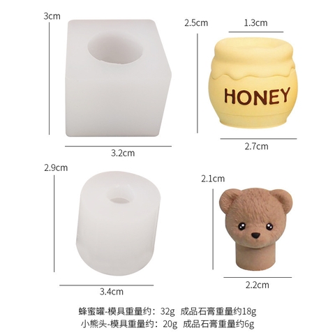 khuôn silicone hủ +đầu gấu nến thơm trang trí