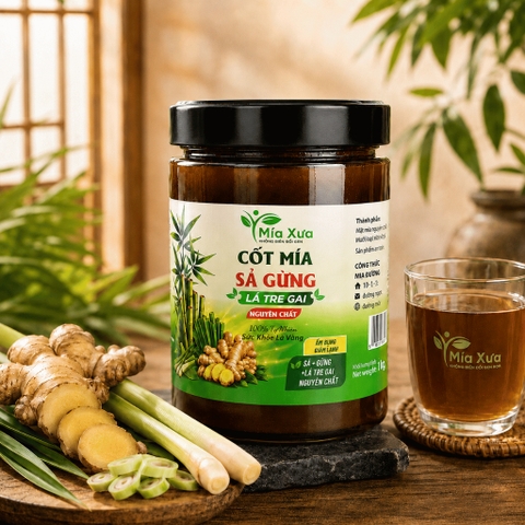 Cốt Mía Sả Gừng Lá Tre Gai Mía Xưa Hũ 1Kg