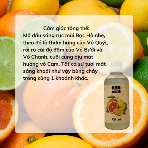 Tinh Dầu Hương Citrus (Cam, Chanh, Bưởi, Quýt)