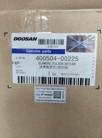 LỌC THUỶ LỰC DX140 Đ.CAO 2016 110*140*420 400504-00225/ 400504-00483 -DOOSAN XỊN