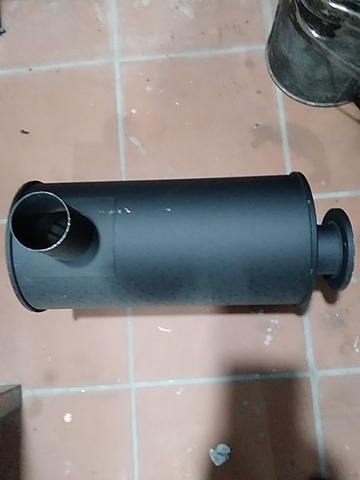 BẦU GIẢM THANH PC200-3 Ø250 H490 ĐV BẮT BÍCH ĐR NẰM TRÊN THÂN