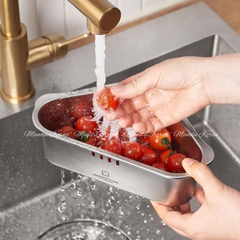 Rổ lọc treo góc nội địa Hàn dùng trong bồn rửa bát