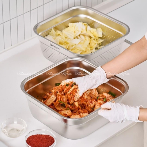 Set chậu rửa inox rửa thực phẩm, rổ rửa rau inox